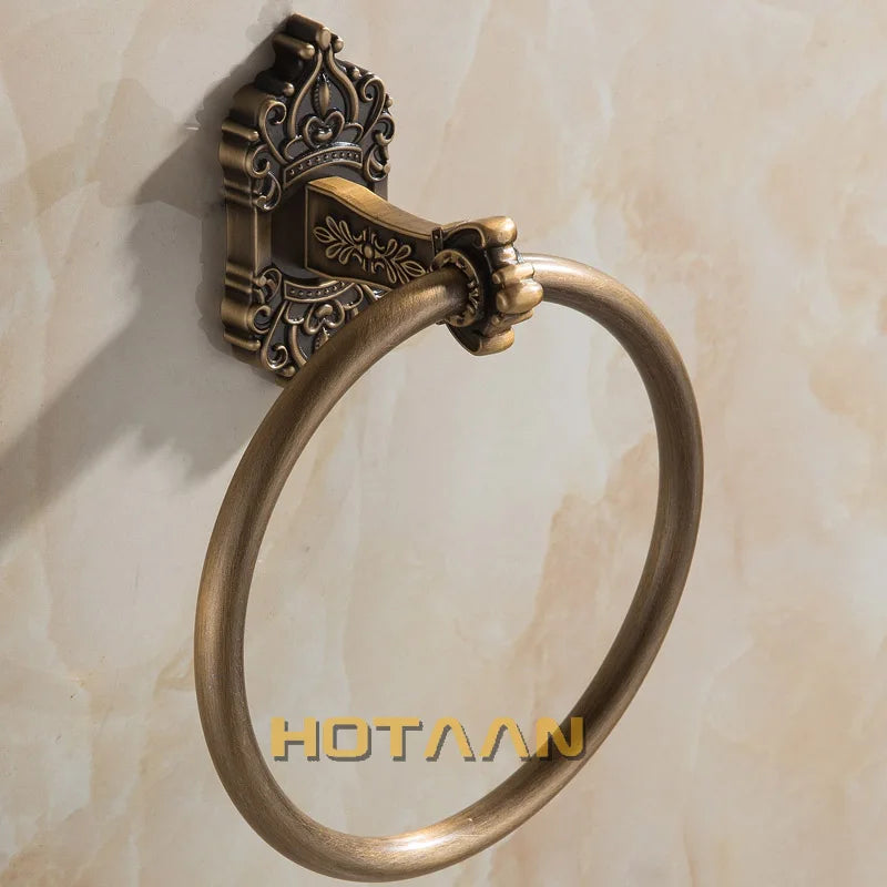 Solid Aluminium Wall-Mounted Round Antique Brass Color Towel