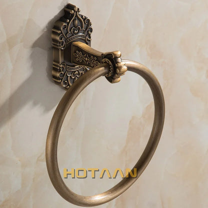 Solid Aluminium Wall-Mounted Round Antique Brass Color Towel