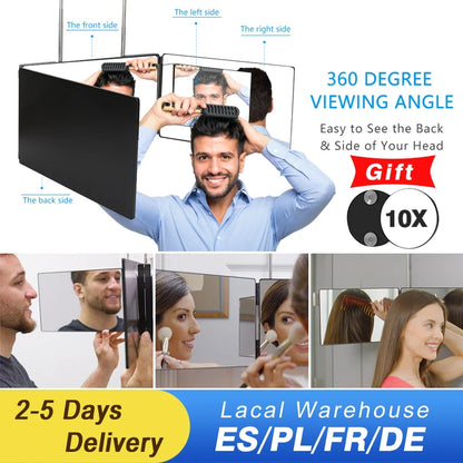 Way Mirror Self Hair Cutting 360 Mirror Braiding