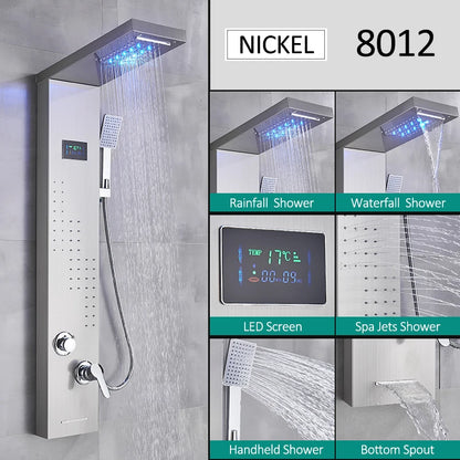 Led Shower Panel Tower System Rain Waterfall Shower