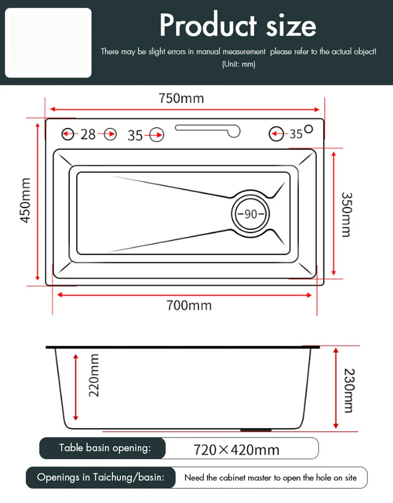 Golden Smart Digital Display Integrated Sink Temperature Control