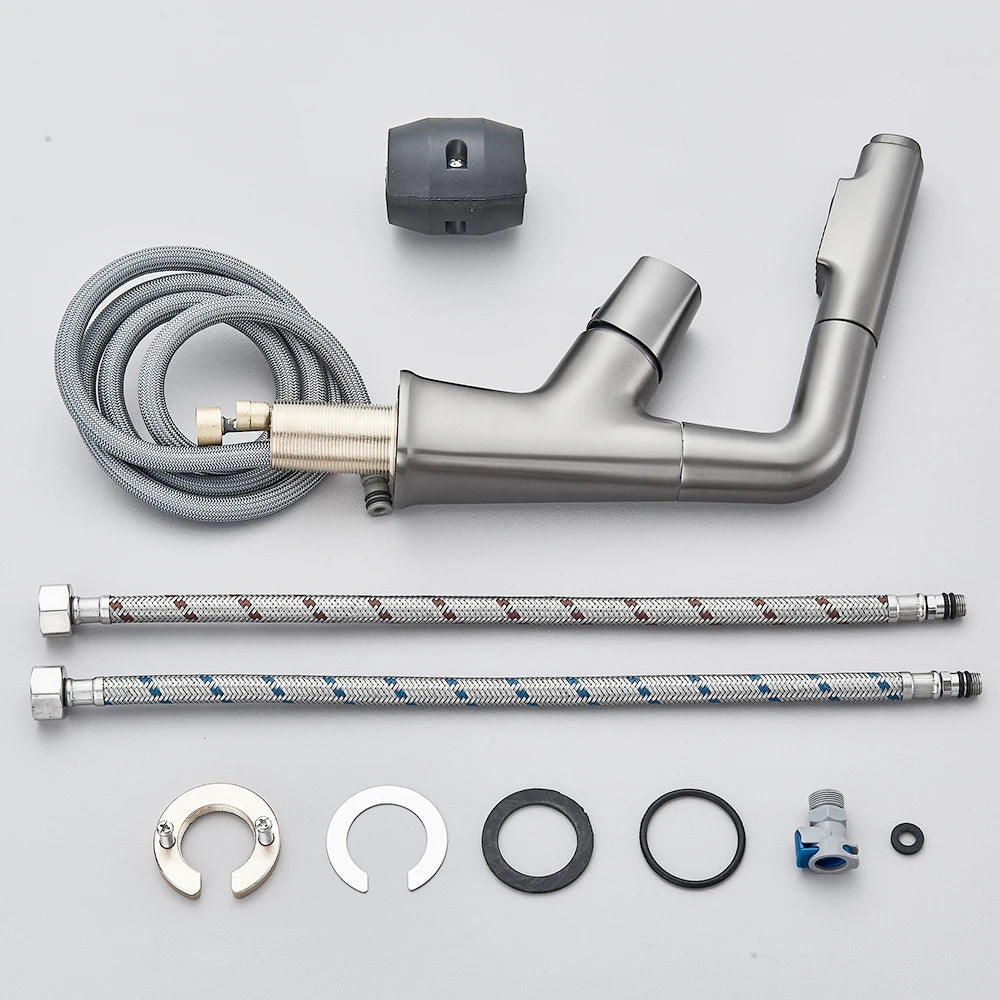 Bathroom Sink Faucet Lift Up Down Stream Sprayer
