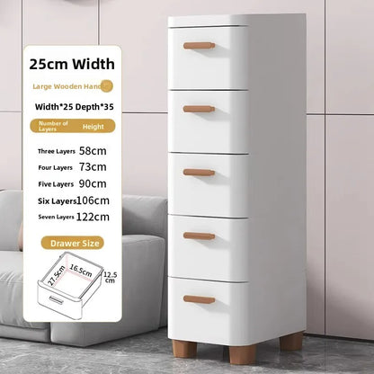 Narrow Multi-Layer Drawer Style Storage Cabinet Bathroom
