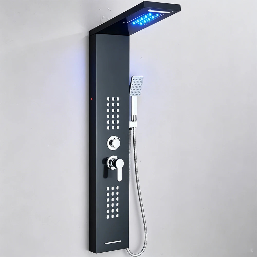 Shinesia Led Shower Panel Rainfall Bathroom Column Mixer