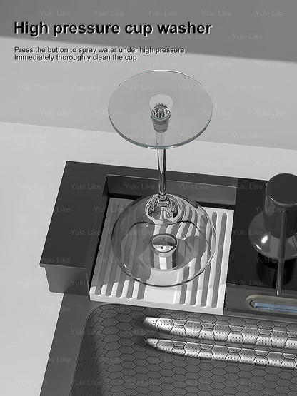 Silver Smart Sink Digital Display Waterfall Faucet Stainless