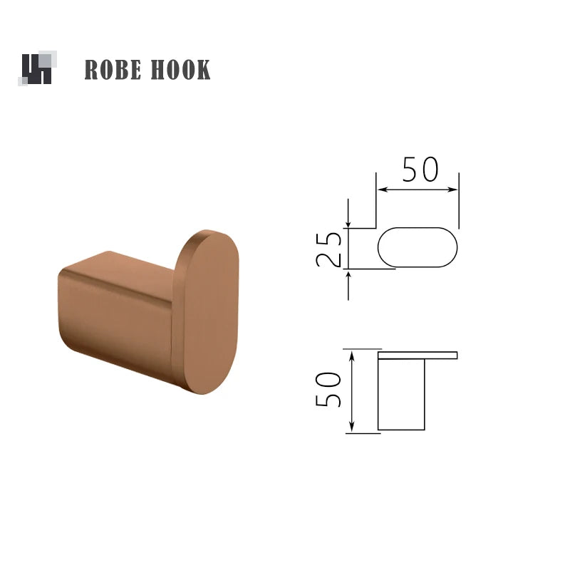 Brushed Rose Gold Wall Mount Shelf Toilet Bath