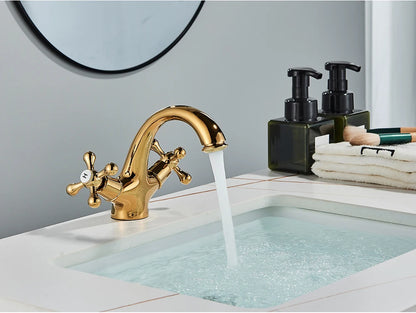 Gold/Antique Brass Bathroom Basin Sink Faucet Mixer Tap