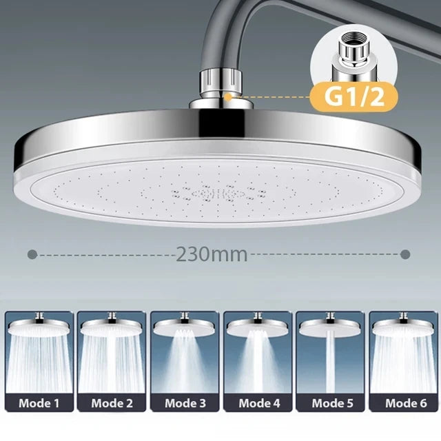 Modes Rainfall Shower Head Bathroom High Pressure Top