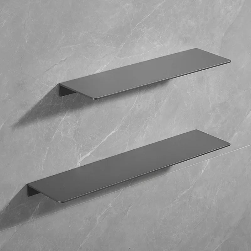 Gunmetal Grey Bathroom Toilet Shelf Wall-Mounted Perforated