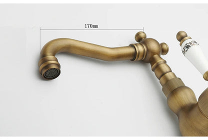 Bathroom Sink Faucet Antique Bronze Vessel Basin Faucet