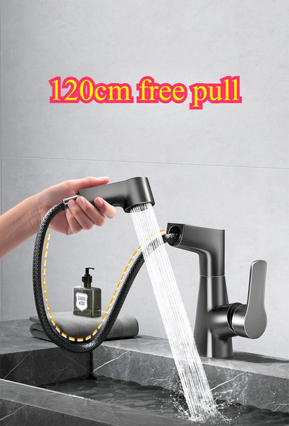 Basin Faucet Bathroom Pull Out Lift Mixer Tap
