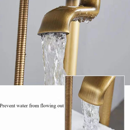 Brass Bathroom Faucet Bathtub Faucets 360 Rotation Floor