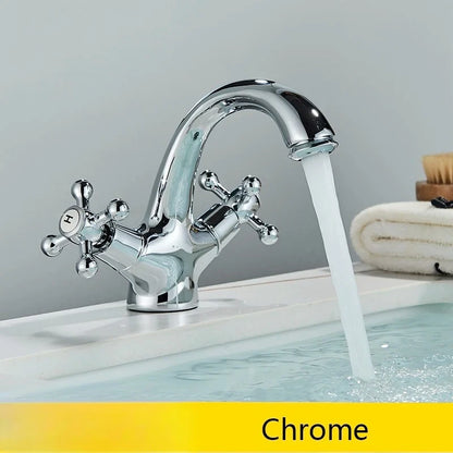 Senlesen Antique Faucet Bathroom Basin Faucet Two Handles