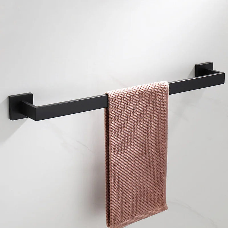Black Bathroom Stainless Steel Wall Rack Towel Rack