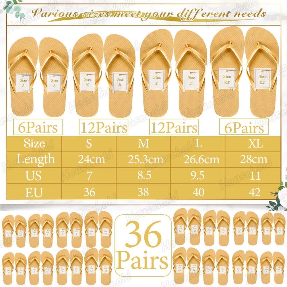 24/36 Pairs Wedding Flip Flops Guests Soft Wedding