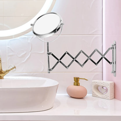 Two-Sided 3x Magnifying Bathroom Wall Mirror Inch Retractable