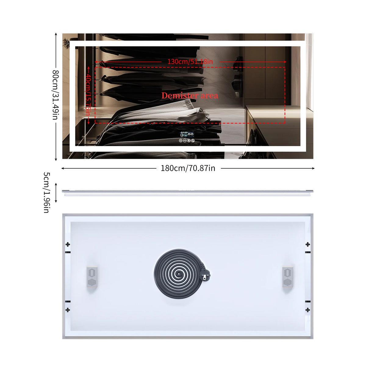 Xxl Bathroom Mirror Smart Led Vanity Mirror Wall