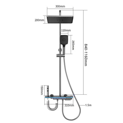 Luxury Smart Digital Temperature Shower System Bathroom Rain