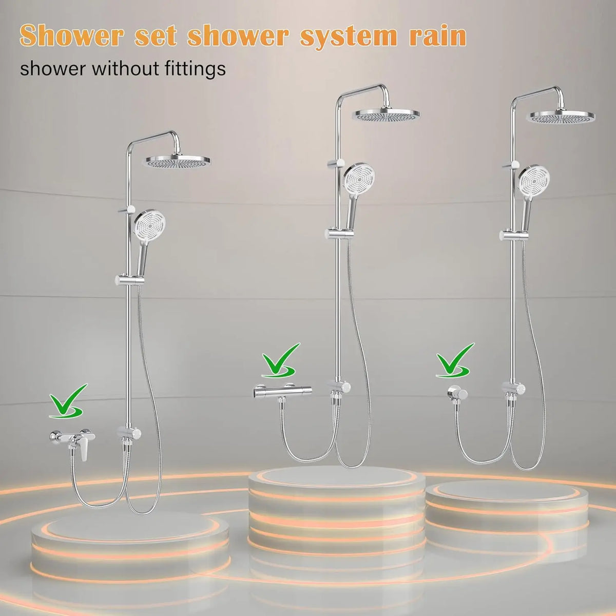 Bathroom Shower System Stainless Steel Showers Faucet Shelf