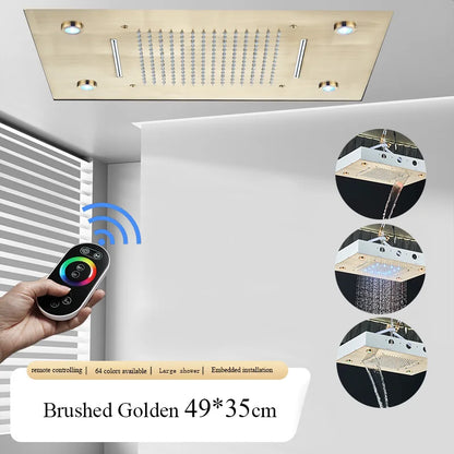 Large Rainfall Shower Faucet Ceiling Installation Bathroom