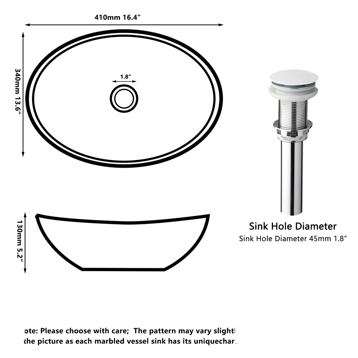 Zappo Oval Stone Resin Vessel Sink Small Black