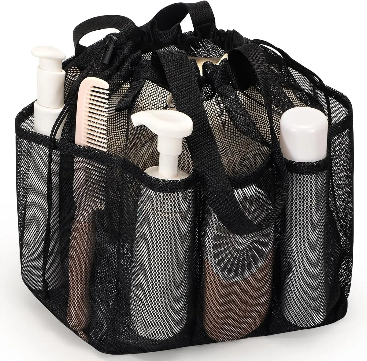 Mesh Shower Caddy Bag Drawstring Bathroom Organizer College