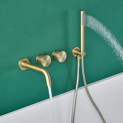 Bathroom Shower Faucet Black Mixer Valve Brushed Gold