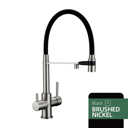 Gunmetal Faucet Brass Ways Sink Mixer Black Hose