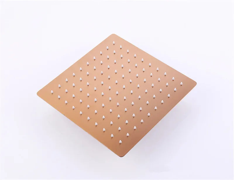 Tuqiu Bathroom Shower Rose Gold Square Rainfall Shower