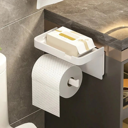 Plastic Toilet Paper Holder Wall Mounted No Drilling