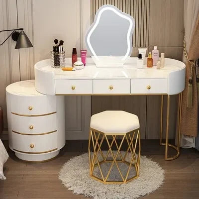 Pink White Vanity Table Women Luxury Nail European