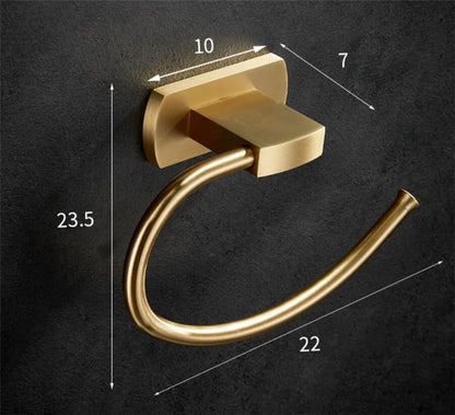 Brushed Gold Bathroom Towel Rack Paper Holder Toilet