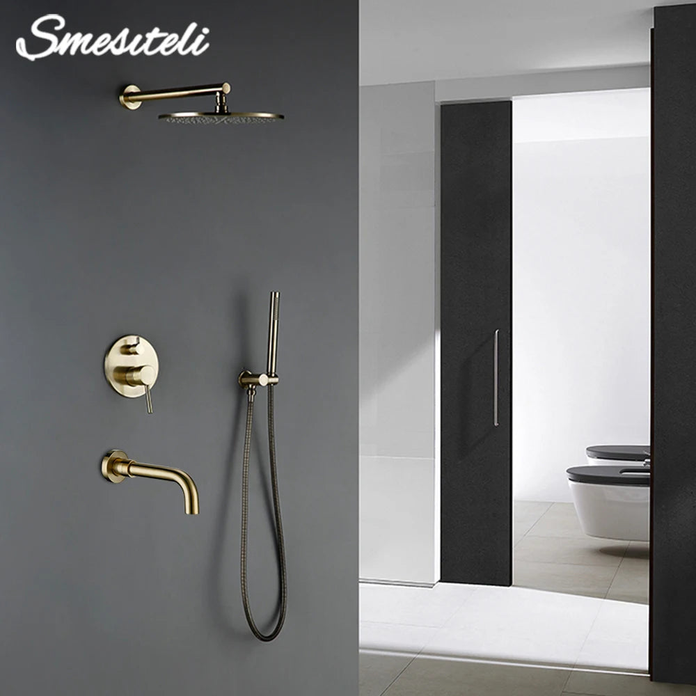Bathroom Faucet Shower Mixer Tap Spout Black Solid