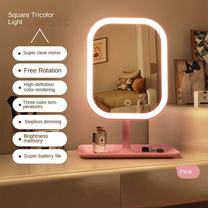 Unique Designer Vanity Mirror Three Colorsledlight Makeup Mirror