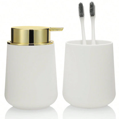 Bathroom Accessory - 2-Piece Soap Dispenser Cup Bathroom