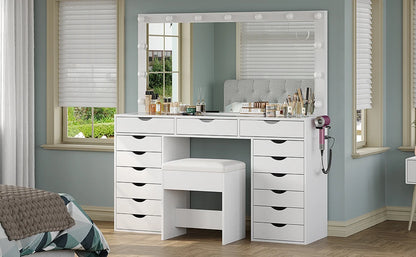 Yanosaku Vanity Desk Mirror Lights Makeup Table Charging