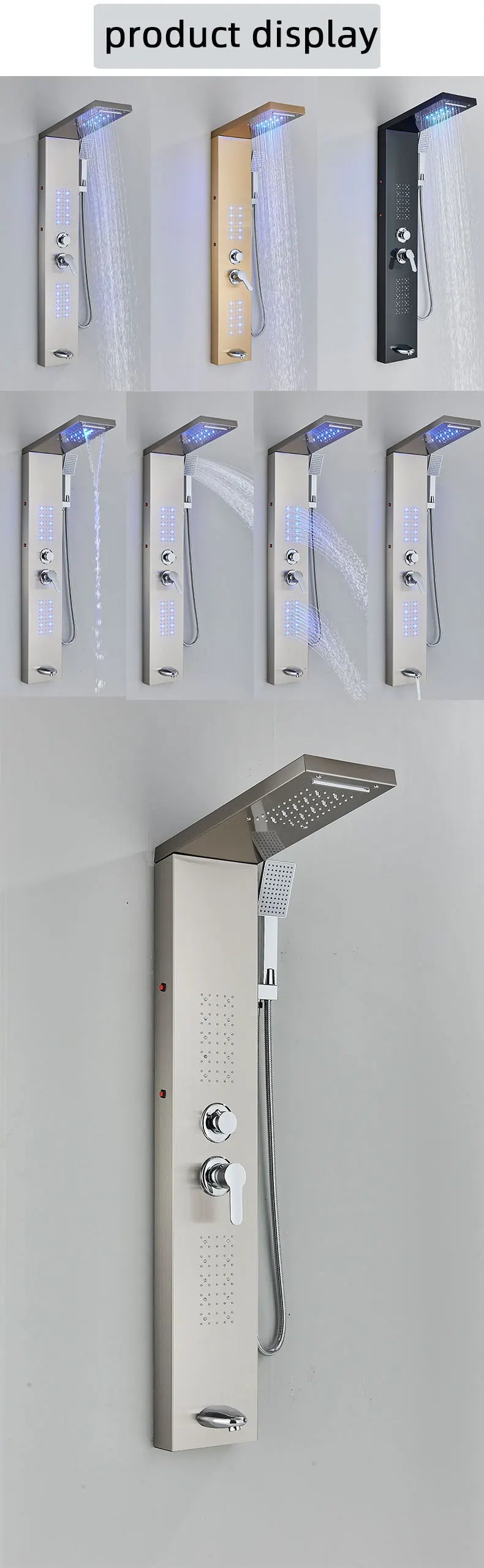 Ulgksd Bathroom Shower Panel Led Light Bathroom Faucet