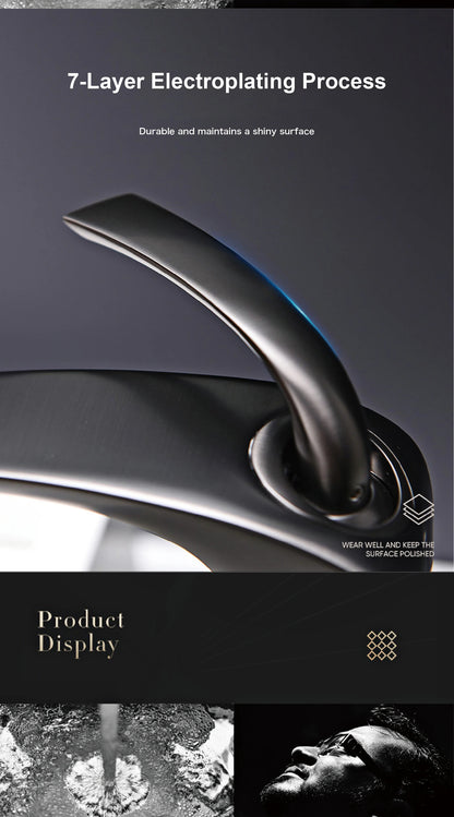 Chrome Luxury Brass Bathroom Vanity Faucet Modern Deck