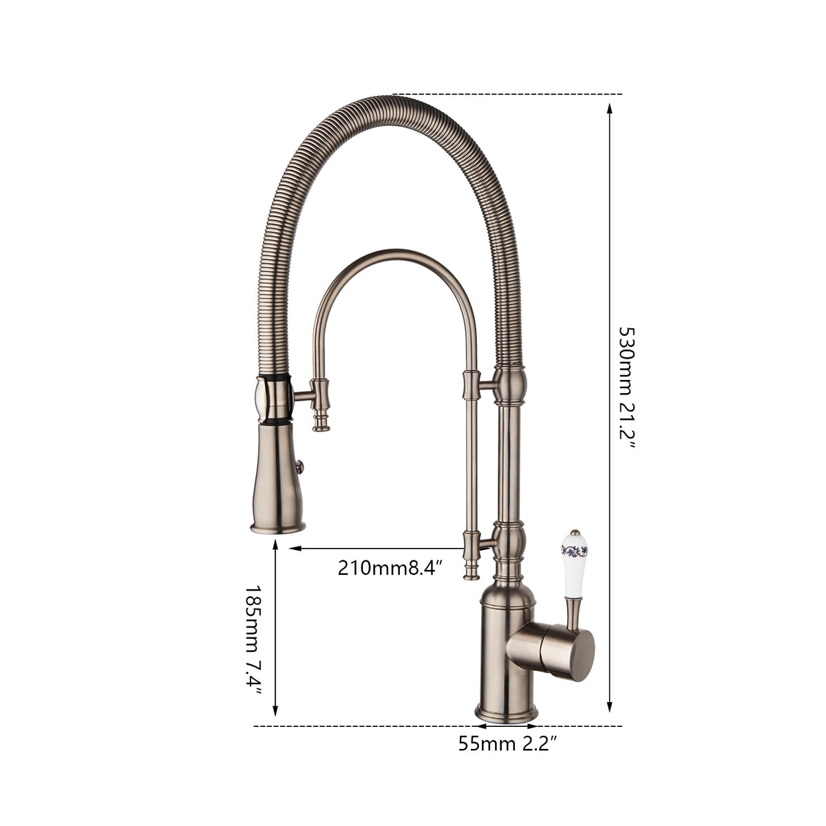 Zappo Gold Chrome Sink Faucet High Arc 360