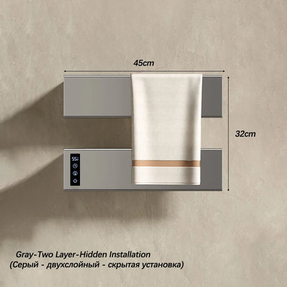 White Electric Heated Towel Rail Smart Temperature Time