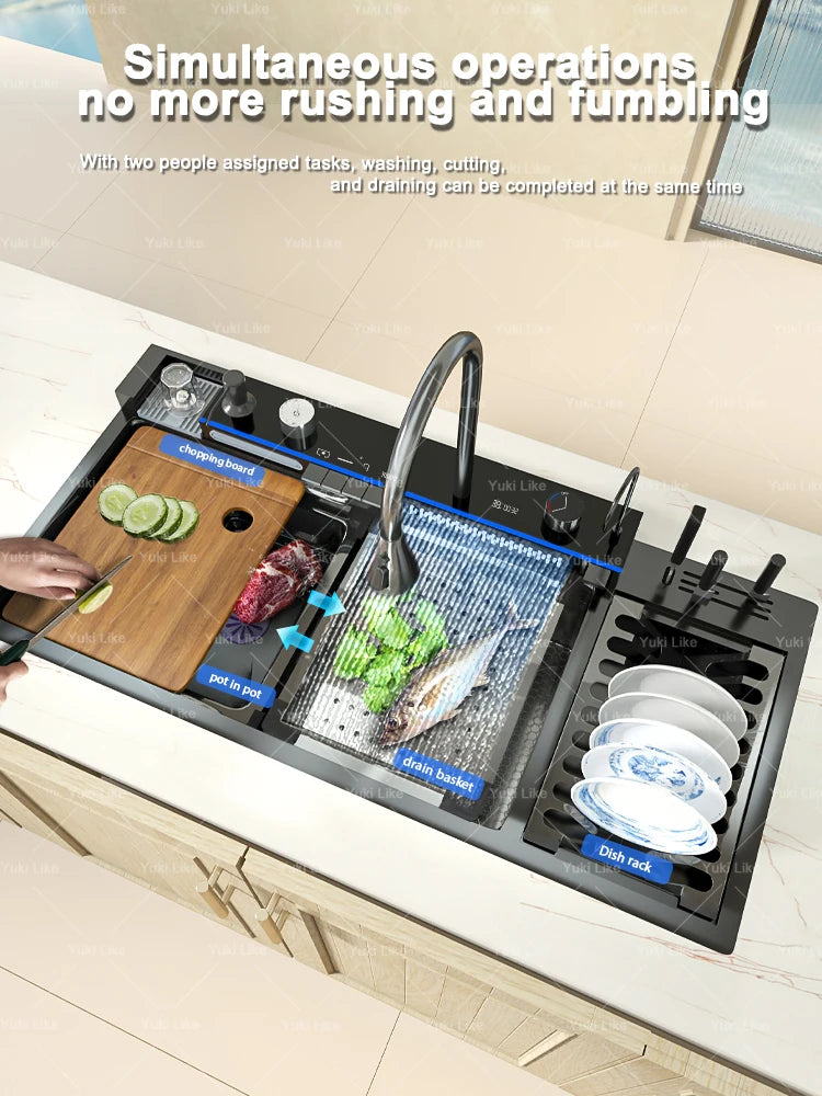Stainless Steel Waterfall Sink Various Styles Sinks Digital