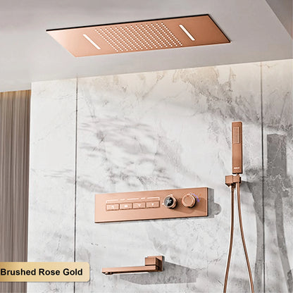 Modern Brushed Gold Brass Led Digital Ceiling Embedded