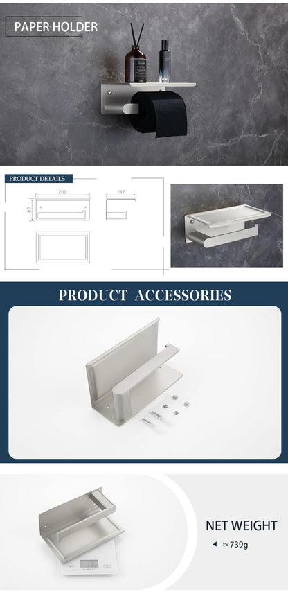 Bathroom Hardware Stainless Steel Bathroom Wall Mounted Towel