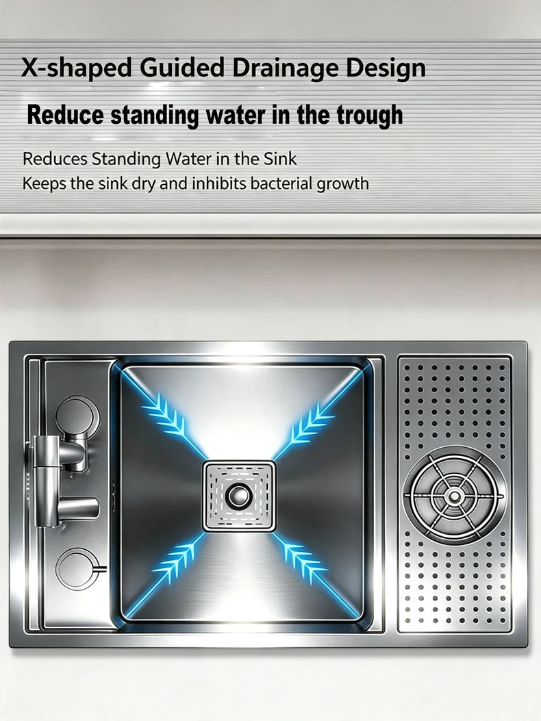 Cup Washer Hidden Bar Sinks Lid Multifunctionalstainless Steel