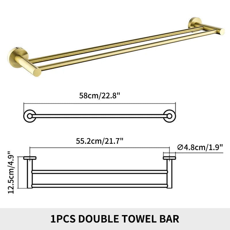 Vibrant Moderne Brushed Gold Towel Racks Fashion Gold