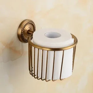 Solid Brass Bathroom Robe Hook Paper Holder Towel