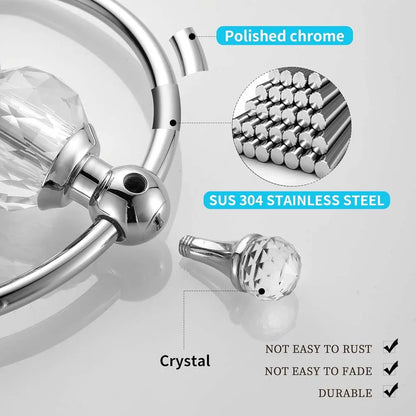 Luxury Crystal Gold Bathroom Hardware Wall Mounted Retractable
