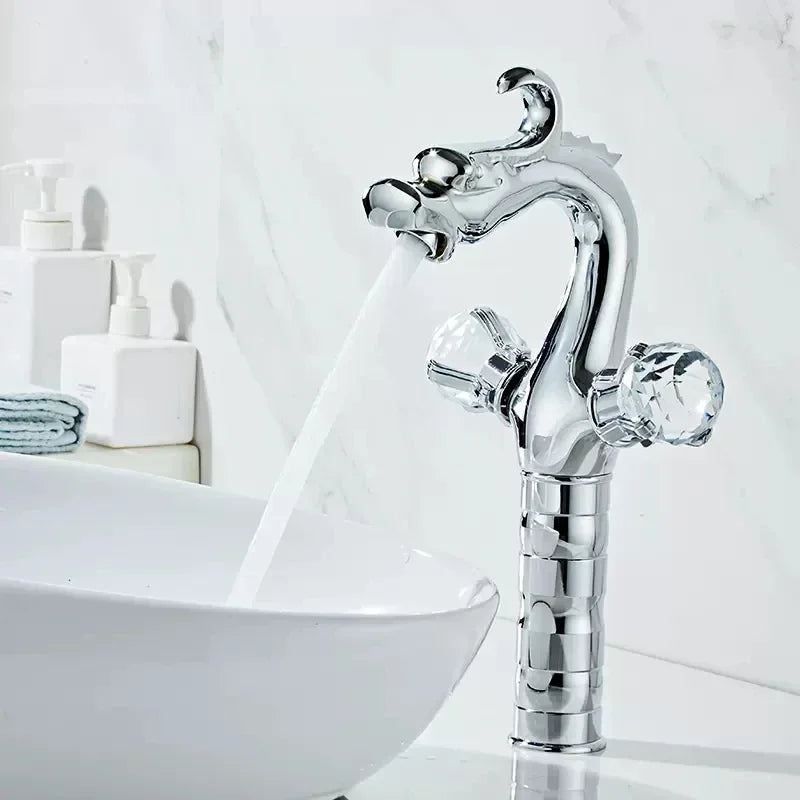 Zgrk Chinese Dragon Basin Faucet Bathroom Deck Mounted