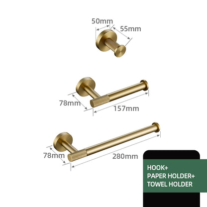 Gold Bathroom Towel Bar Bath Robe Hook Brass
