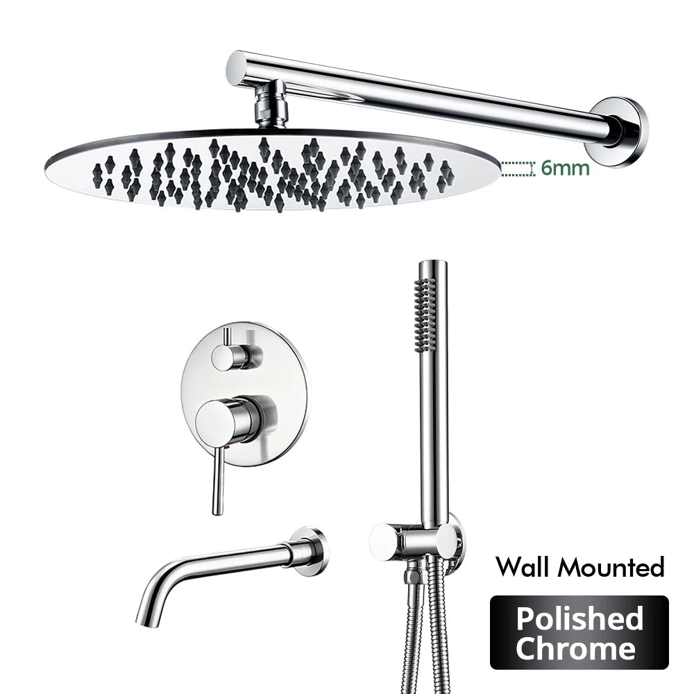 Bathroom Faucet Shower Mixer Tap Spout Black Solid
